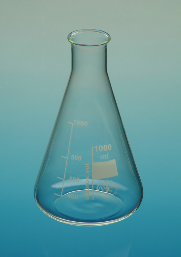 Borosilicate glass Erlenmeyer flask 100 ml, non-capped, narrow neck 